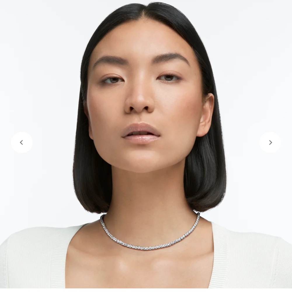 Sterling Silver Tennis Necklace - Sparkling Silver Choker